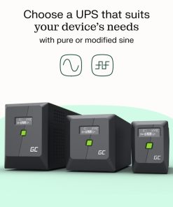 Green Cell UPS (UPSLM600) 1000VA/600W, Modified sine wave, Line Interactive AVR, LCD