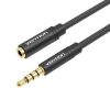 Vention Cotton Braided 3.5mm Audio Extension Cable 2M Black