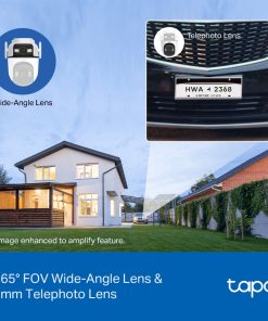 TP-Link Tapo C545D 2K 3MP (2304 x 1296 px), 360°/130° Pan/Tilt, H.264, Color Night Vision, microSD/RJ45 portovi, dvosmjerni audio, detekcija pokreta, IP66, Wi-Fi, Tapo app