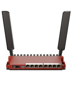 Mikrotik L009UiGS-2HaxD-IN, 800MHz CPU, 512MB RAM, 8×G-LAN, 1×2.5G SFP, 2.4 GHz 802.11b/g/n/ax dual-chain, 4dBi 2.4GHz eksterne antene, USB, desktop kućište, PSU, RouterOS L5