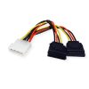 Roline interni Y-naponski kabel, 4-pin HDD - 2×SATA, 0.12m
