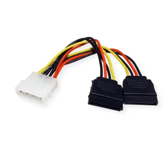 Roline interni Y-naponski kabel, 4-pin HDD - 2×SATA, 0.12m