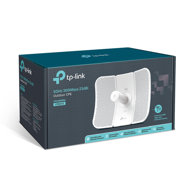 TP-Link bežična pristupna točka vanjska (AP) 300Mbps (5.0GHz), 802.11a/n, podrška za Pasive PoE, 1×LAN, IP65, Pharos MAXtream, 29dBi usmjeriva antena