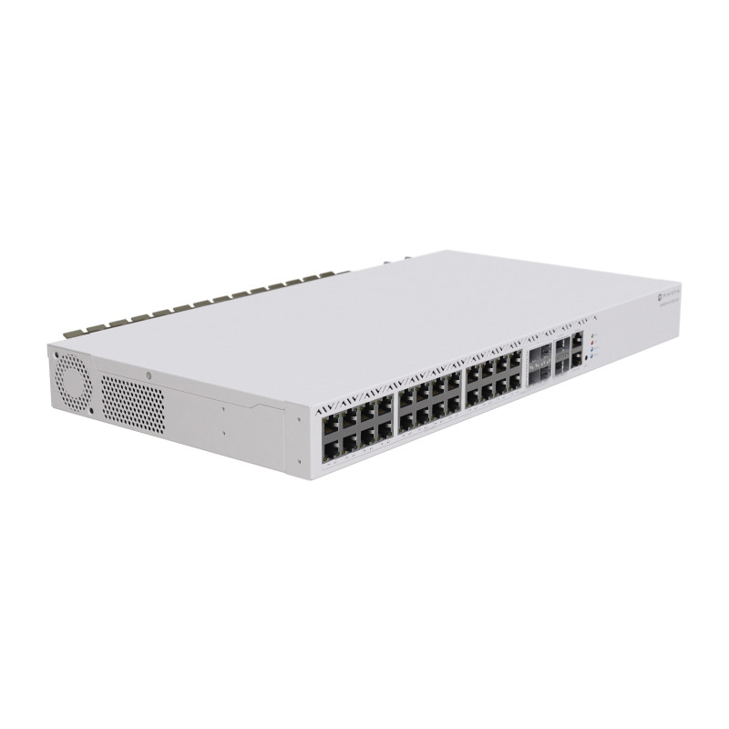 Mikrotik Cloud Router Switch CRS326-4C+20G+2Q+RM, 20x 2.5 GIGABIT Ethernet, 4x Combo ports ethernet 2.5G/10G SFP+, 2x 40G QSFP+, 128 MB DDR2 RAM, 32 MB storage, RouterOS v7 License level 6, 2x AC In