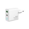 Gembird 2-port 20W USB fast charger, LED, white