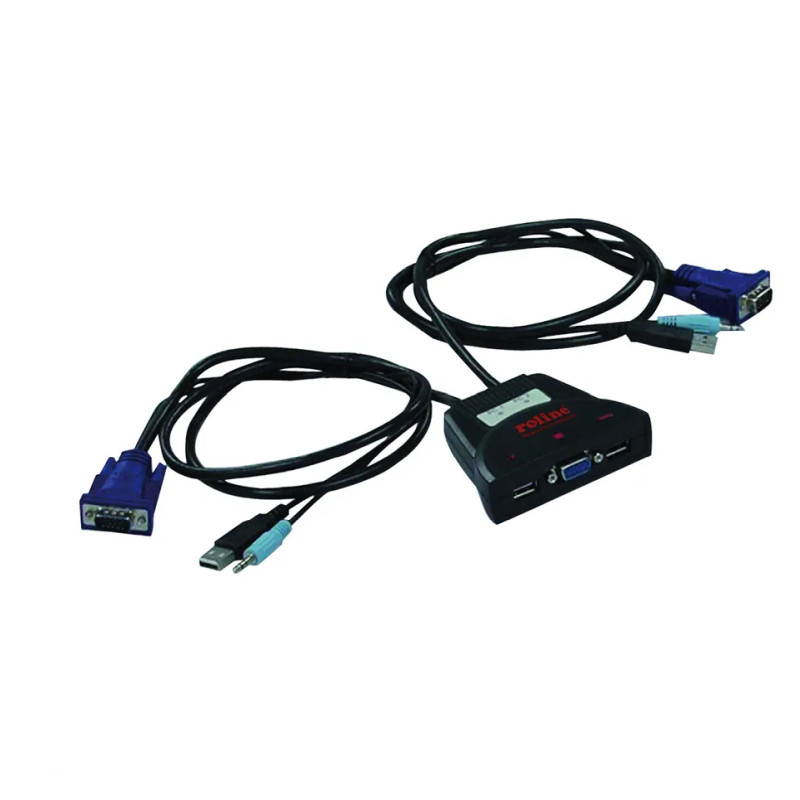 Roline KVM "Star" preklopnik (1 korisnik/2 PC), USB/Audio