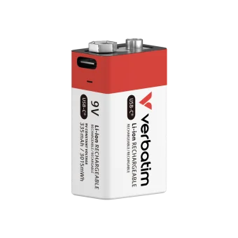 Verbatim 9V-6LR61 USB-C punjiva baterija, 9.0V, 335 mAh (1 komad)