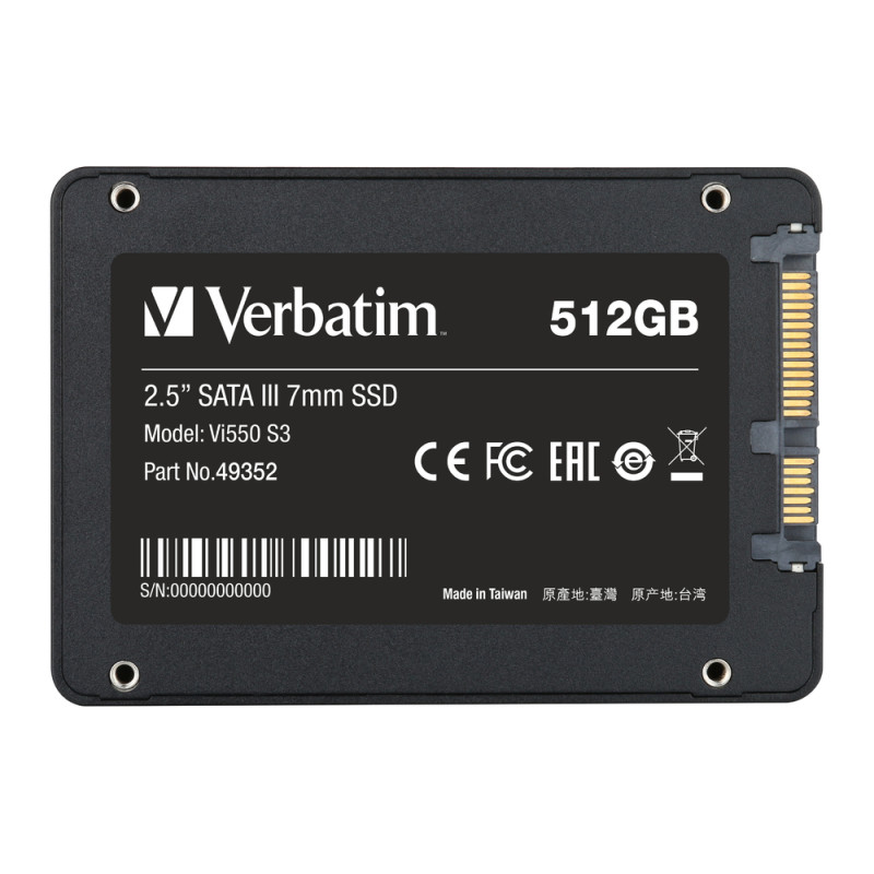 Verbatim Vi550 S3 512GB SSD SATA3 TLC, 2.5"