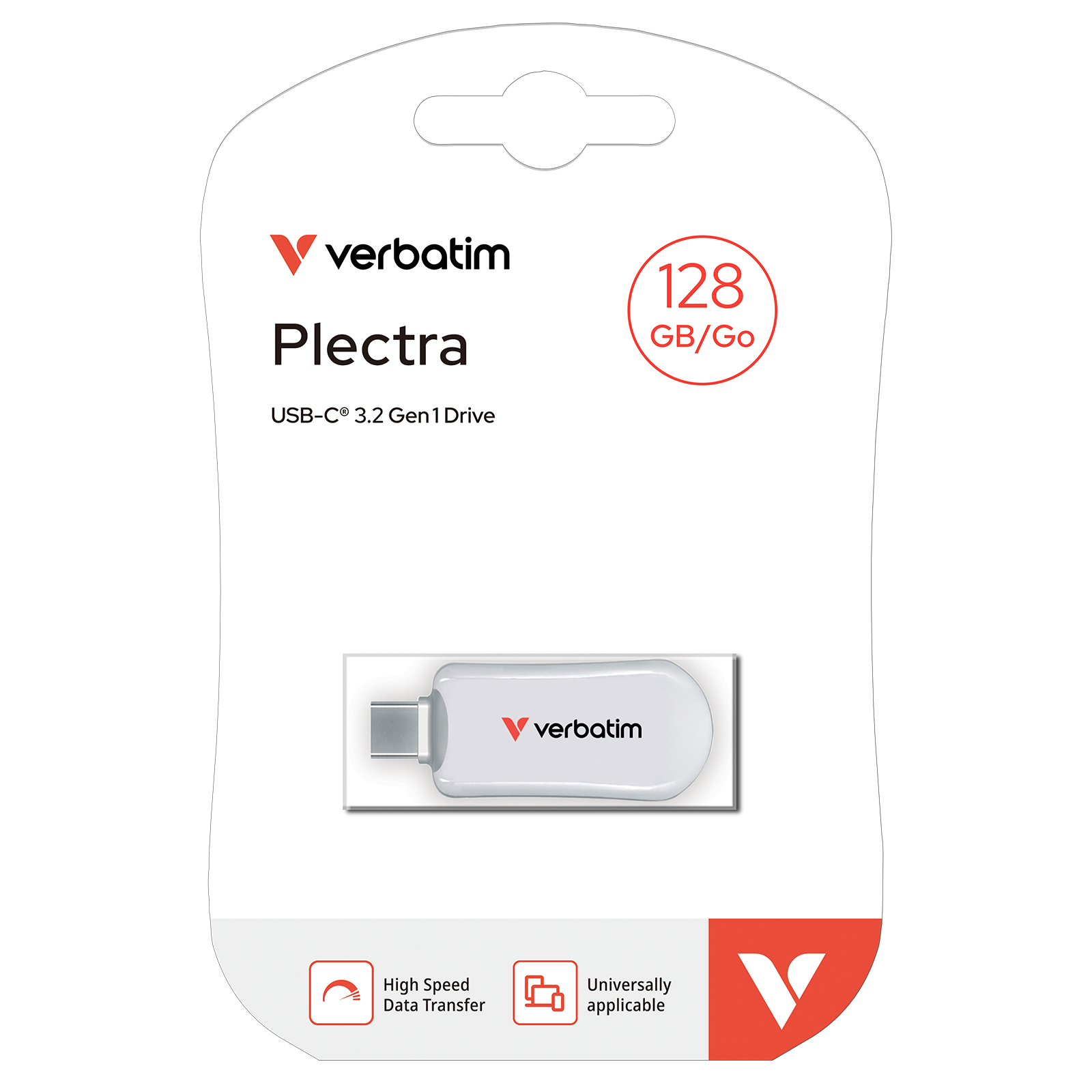 Verbatim Plectra USB-C Flash Drive 128GB, USB 3.2 Gen1, do 100MB/s, bijeli