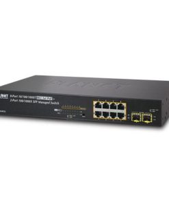 Planet L2 L4 8-Port RJ45 GbE HP PoE 2-Port 1G SFP Managed Switch (120W)