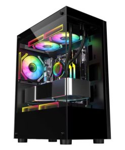 NaviaTec Mariner Gaming case mATX with 3x ARGB Fans, Tempered Glass Sides