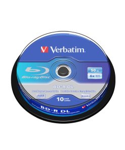 Blu-Ray Verbatim BD-R DL 6× 50GB Hard Coat Scratch Guard Plus 10 pack spindle
