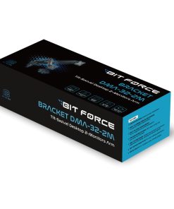 BIT FORCE nagibno-okretna stolna ručka za 2 17“- 32“ monitora, do 9kg (po monitoru) (BRACKET DMA-32-2M)