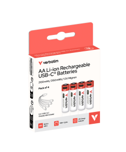 Verbatim AA-LR6 Mignon USB-C punjive baterije 1.5V, 2100 mAh (4 komada)