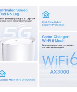 TP-Link AX3000 5G Whole Home Mesh WiFi 6, 574Mbps/2402Mbps (2.4GHz/5GHz), 802.11ax/ac/n/a/b/g, 1× 2.5 Gbps port + 2× Gigabit port, Deco App