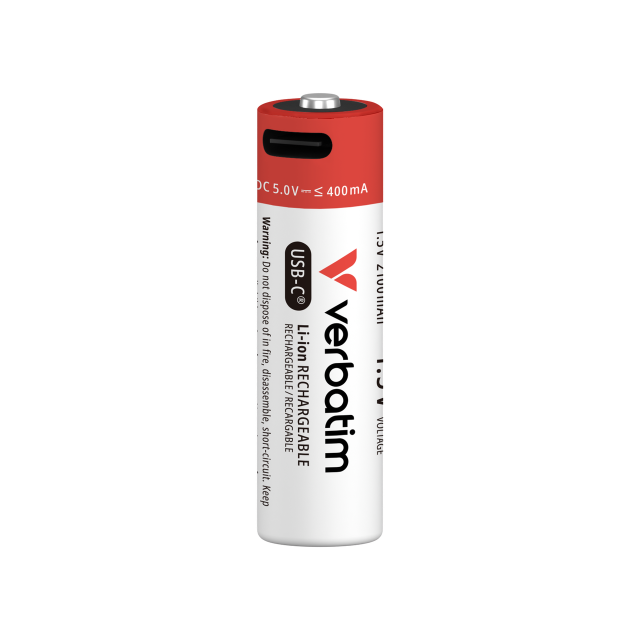 Verbatim AA-LR6 Mignon USB-C punjive baterije 1.5V, 2100 mAh (4 komada)