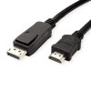 Roline VALUE DisplayPort kabel v1.1, DP - HDMI (HDTV), M/M, 2.0m, crni