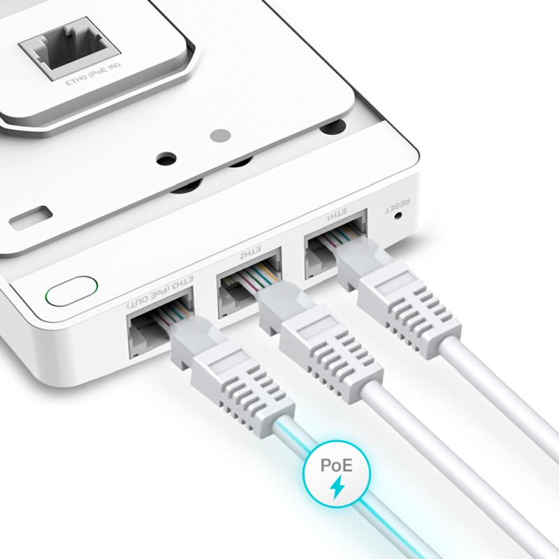TP-Link Omada AX1800 bežična pristupna točka zidna/stropna Dual-Band Wi-Fi 6 (AP) 574Mbps/1201Mbps (2.4GHz/5GHz), 802.11ax/ac/n/g/b/a, 4×G-LAN, podrška za PoE, 2×interna antena
