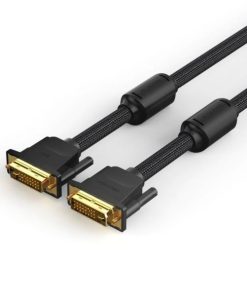 Vention Cotton Braided DVI-D (24 1) Male to Male Cable 3m, Black