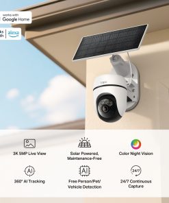TP-Link Tapo C630 kamera + Tapo A201 Solar panel 3K 5MP, H.264, Color Night Vision, microSD, 2×Spotlights, dvosmjerni audio, detekcija pokreta, vodootporna IP65, Wi-Fi, Tapo app