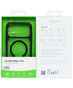 Rixus Crystal Amber Case For Apple iPhone 17 Pro, 18 Pro Black