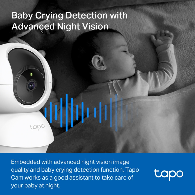 TP-Link Tapo C200 kamera FHD, H.264, 360°/114° Pan/Tilt, Advanced Night Vision, microSD, dvosmjerni audio, detekcija pokreta, Wi-Fi, Tapo app