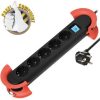 Transmedia 5-way power strip, black, 3m