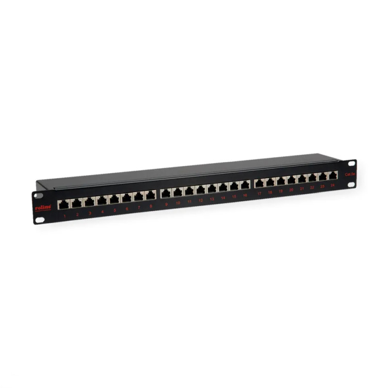 Roline Cat.5e/Class D 19" Patch Panel 24-porta STP, crni