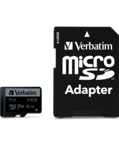 Verbatim memorijska kartica PRO Micro SDXC 64GB, U3, A2, V30, Class 10 Card + adapter