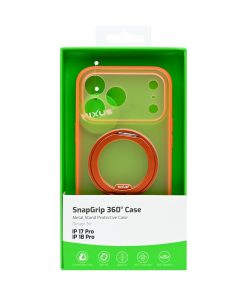 Rixus SnapGrip 360 Case For Apple iPhone 17 Pro, 18 Pro Orange