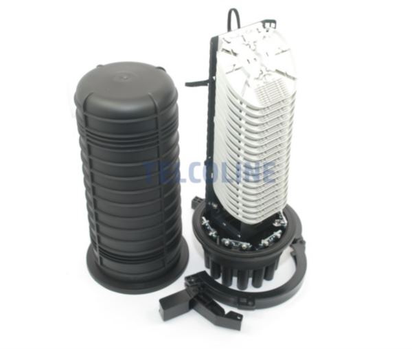 NFO Splice Closure 288F, 10 round entries, 1 oval, 18 trays, Height 430 mm, Pole and Wall mount