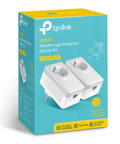 TP-Link AV600 Powerline mrežni adapter, 600Mbps, 1× mrežni ulaz, dodatna strujna utičnica, HomePlug AV (duplo pakiranje)