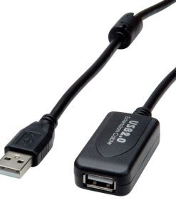 STANDARD USB2.0 aktivni produžni kabel sa ponavljačem, 15m, crni