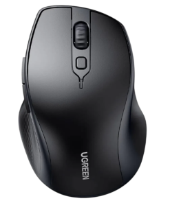 UGREEN MU101 ergonomski bežični miš, Dual Mode, Bluetooth 5.0 i 2,4 GHz, 4000 DPI, crni