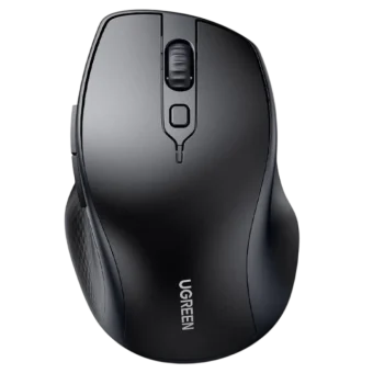 UGREEN MU101 ergonomski bežični miš, Dual Mode, Bluetooth 5.0 i 2,4 GHz, 4000 DPI, crni