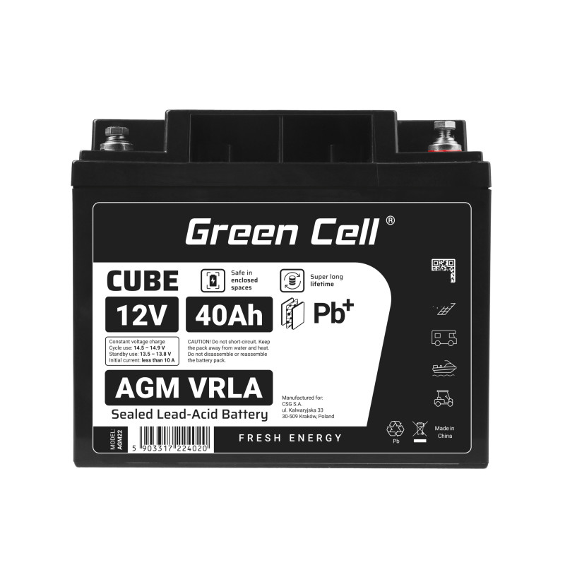 Green Cell (AGM22) baterija AGM 12V/40Ah