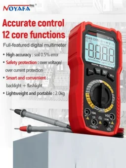 NOYAFA NF-628 6000-Count Digital Multimeter with NCV, 1000V DC 750V AC, 10A