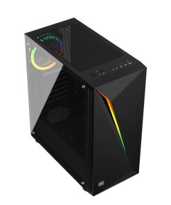 Bit Force RIPPER RGB-2 Midi Tower RGB Gaming PC ATX kućište bez napajanja, crno