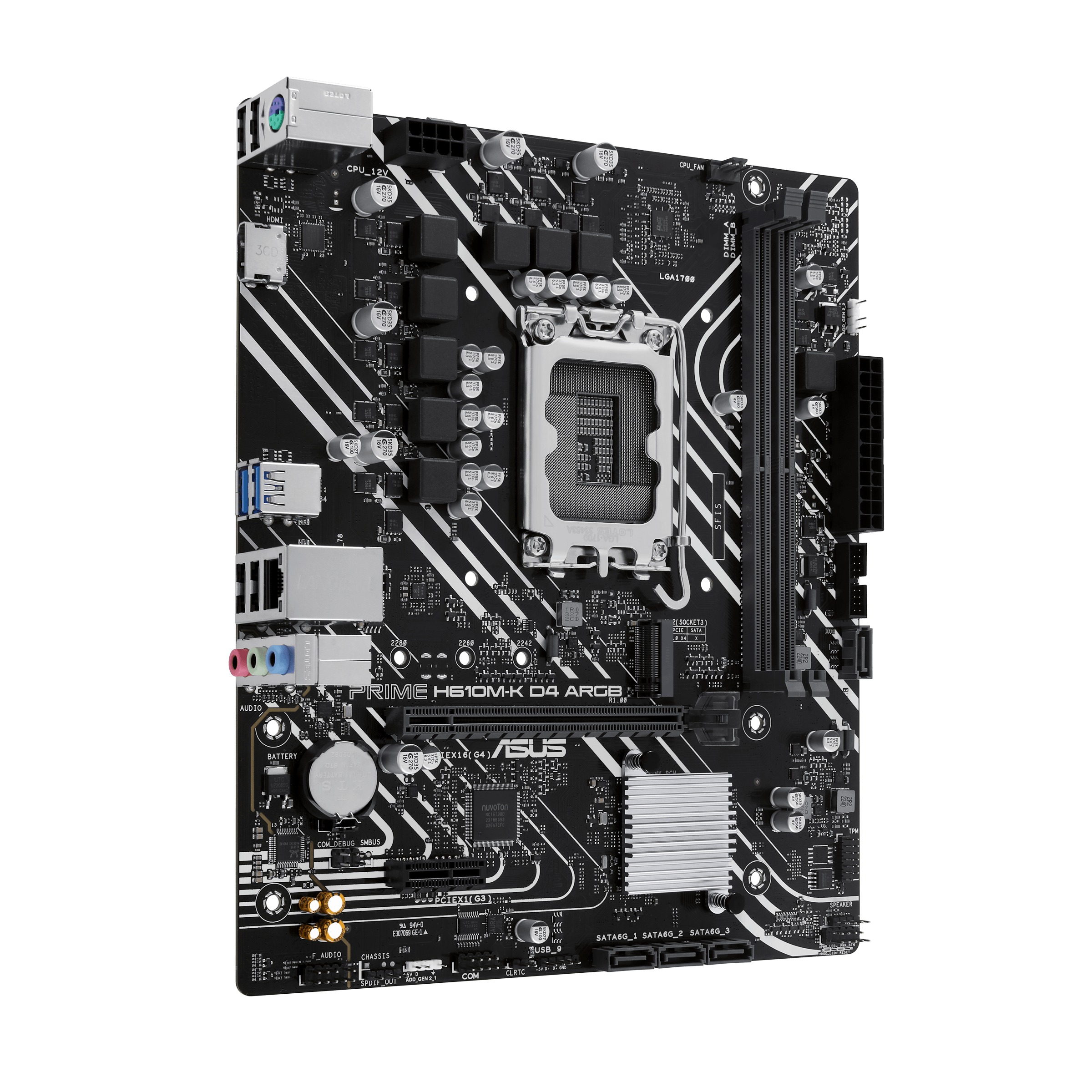 Asus MB Prime H610M-K D4 ARGB, S.1700, 2xDDR4/3200, PCIe 4.0, G-LAN, VGA/HDMI, mATX