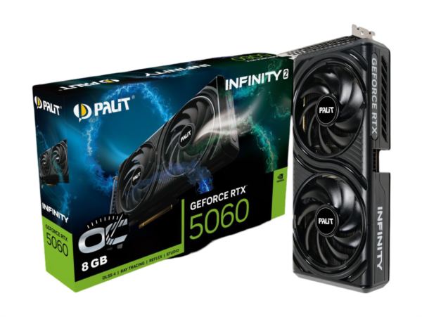 Palit GeForce RTX 5060 Infinity 2 OC, 8GB GDDR7, NE75060V19P1-GB2051L