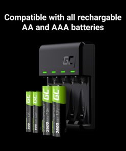 Green Cell punjač Ni-MH, AA i AAA baterija, Micro USB & USB-C port