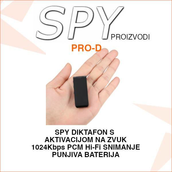 SPY DIKTAFON S AKTIVACIJOM NA ZVUK I Hi-Fi SNIMANJEM PRO-D