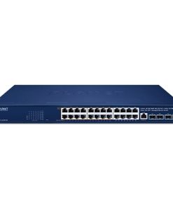 PLANET IPv6/IPv4, 16-Port 10/100/1000T 95W 802.3bt PoE + 8-Port 10/100/1000T + 4-Port 10G SFP+ Managed Switch, 420W PoE budget, PoE PD, 250m Extend mode, ACL, CloudNMS, MQTT