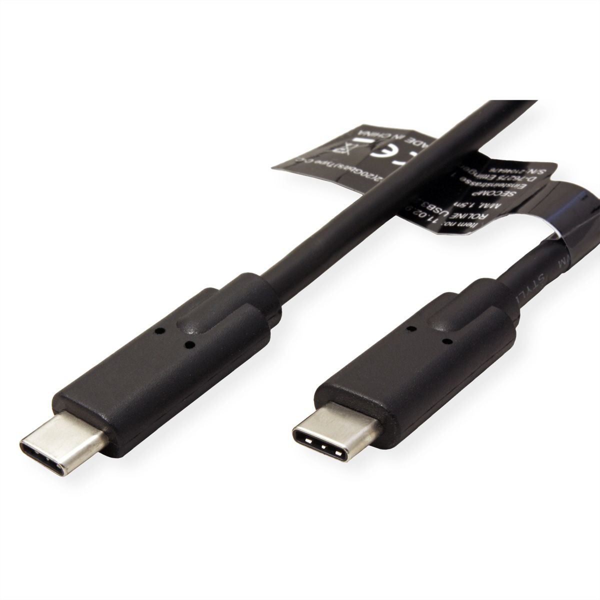 Roline USB 3.2 Gen 2x2 kabel, USB-C - USB-C, M/M, PD 20V5A, 20 Gbit/s, crni, 1.0m