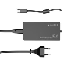 Gembird 100 W PowerDelivery GaN USB Type-C fast charger, black