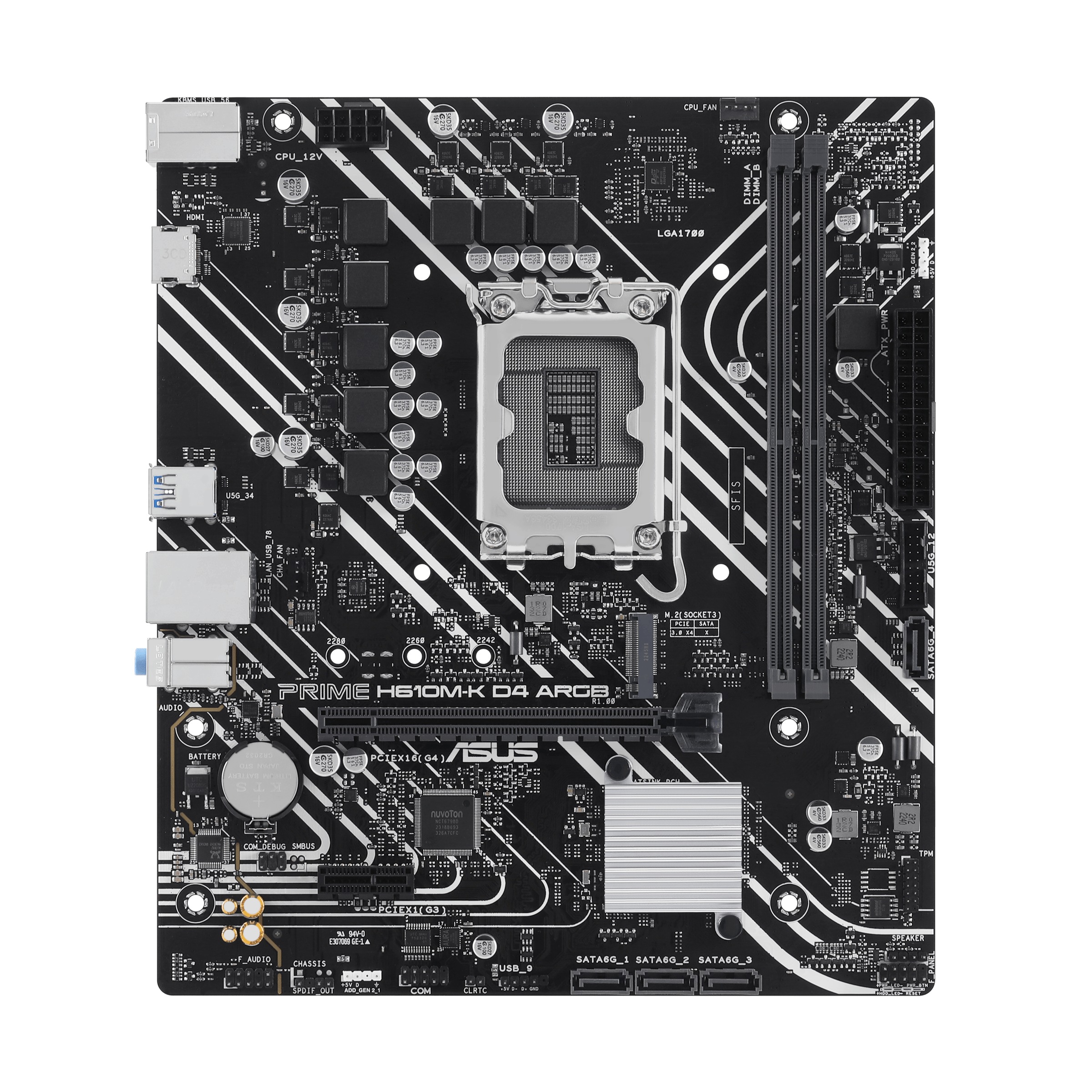 Asus MB Prime H610M-K D4 ARGB, S.1700, 2xDDR4/3200, PCIe 4.0, G-LAN, VGA/HDMI, mATX