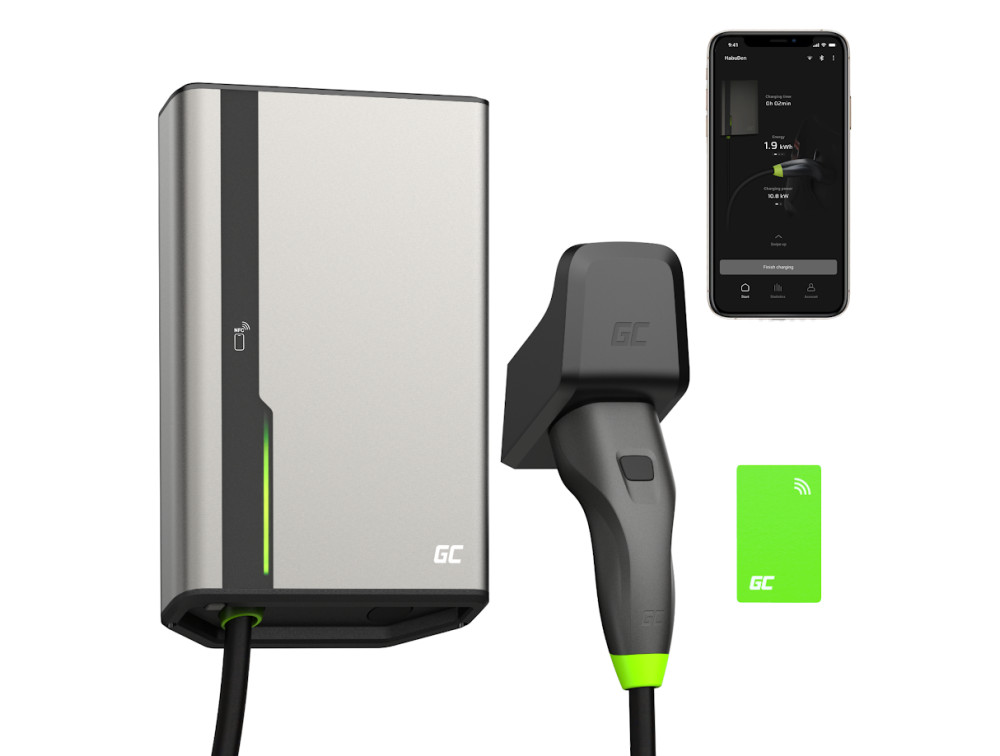 Green Cell (EVGC021B2275) HabuDen 22kW 32A, punjač Tip 2 za punjenje električnih vozila i Plug-In hibrida, 7.5m, GC App, BT/WiFi