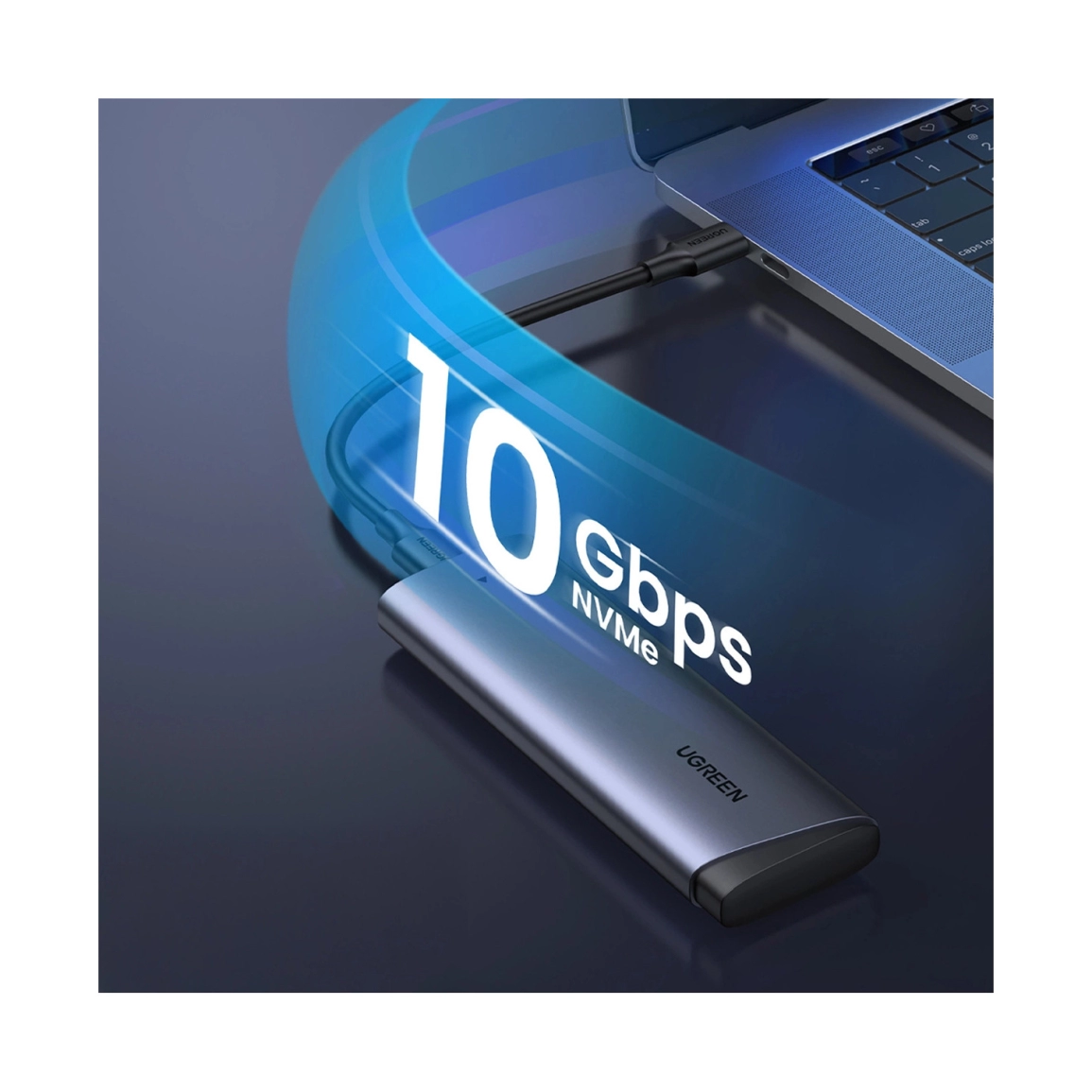 UGREEN vanjsko kućište CM767, SSD M.2 2230-2280 B&M-Key, NVMe, USB C 3.2, 10 Gbps, srebrno