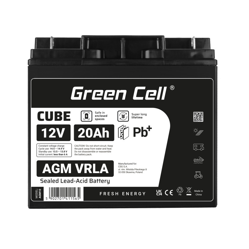 Green Cell (AGM10) baterija AGM 12V/20Ah
